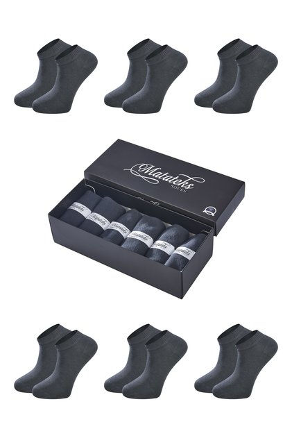 Bamboo Men's Booties Plain Smoked Socks 200 Needle Seamless Premium 6 Pieces Boxed