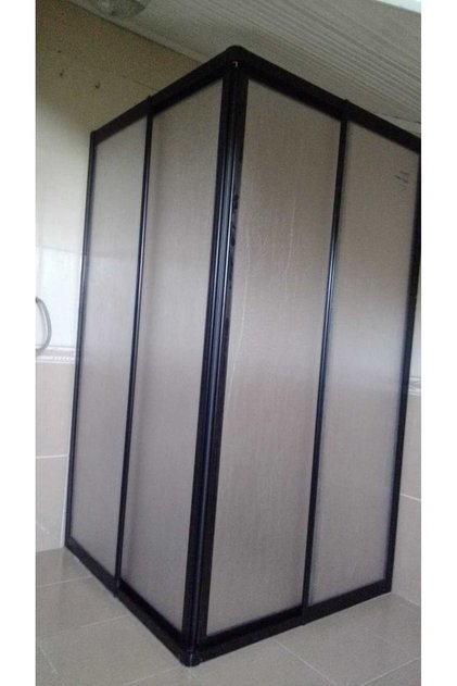 70x100cm SİYAH PLEKSİ KÖŞE ALÜMİNYUM DUŞAKABİN