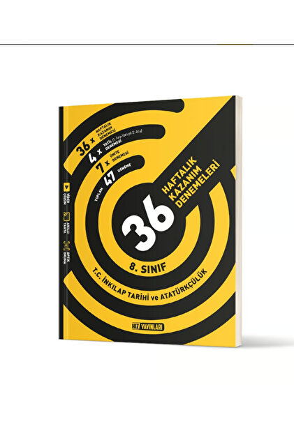 本　36冊 Hız Yayınları 8. SINIF LGS İNKILAP TARİHİ 36 HAFTALIK KAZANIM