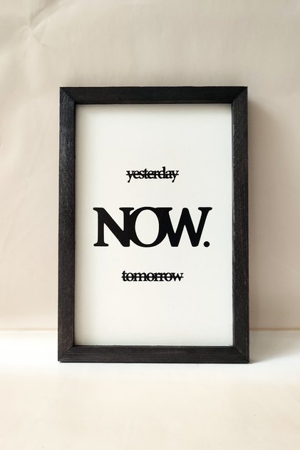 Inspirational Quotes" Black Wooden Framed Painting - 21X30 cm