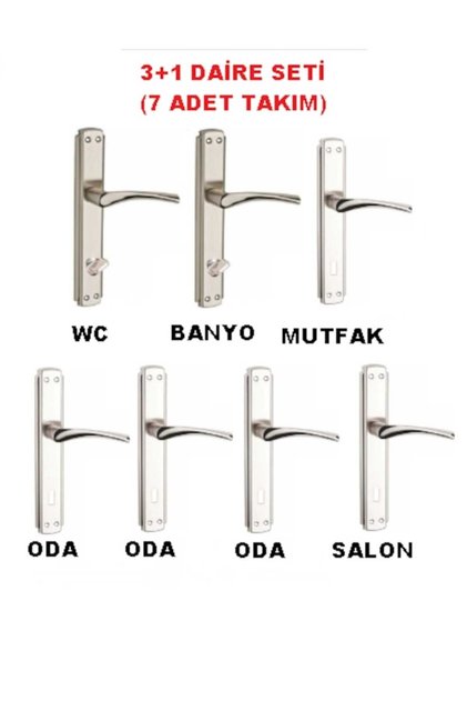 bravo kapı kolu aynalı 3+1 daire seti 5 adet oda 2adet wc ön arka takım halınde dir
