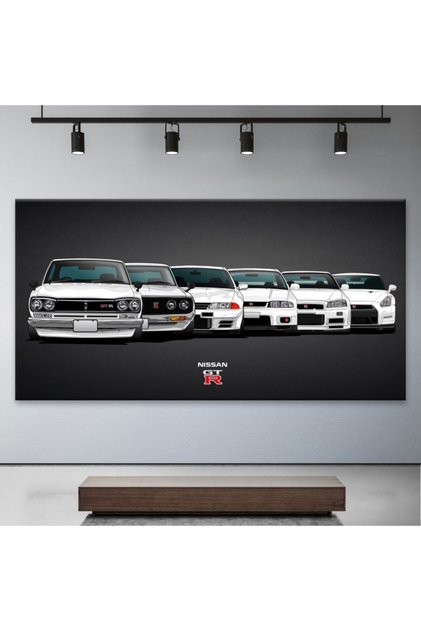 Nissan Gtr Araba Koleksiyonu Dekoratif Kanvas Tablo