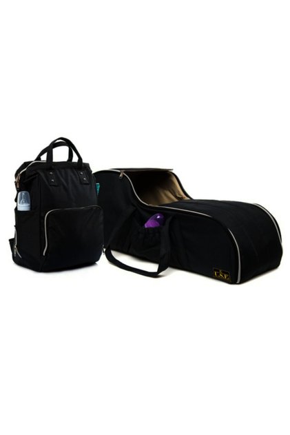 Mother Baby Care Bag Carry Cot Baby Carrier Stroller Set of Two Black