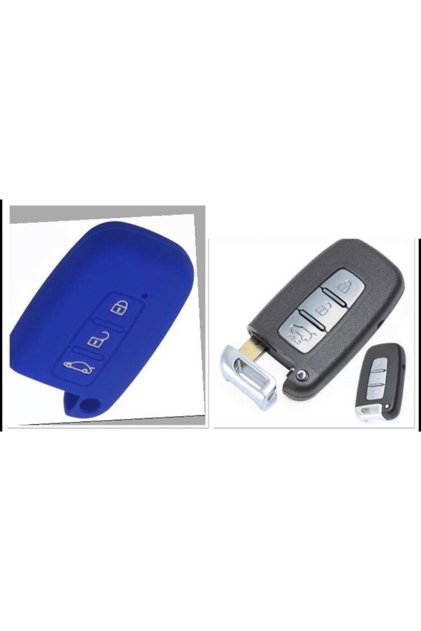 Hyundai Ix35 I 30 Compatible Silicone Key Protection Case Without Waterproof Model Blue Color