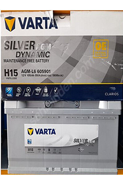 Varta 12V 105 Ah 950A Varta Start-Stop AGM Silver Dynamic H15 Akü