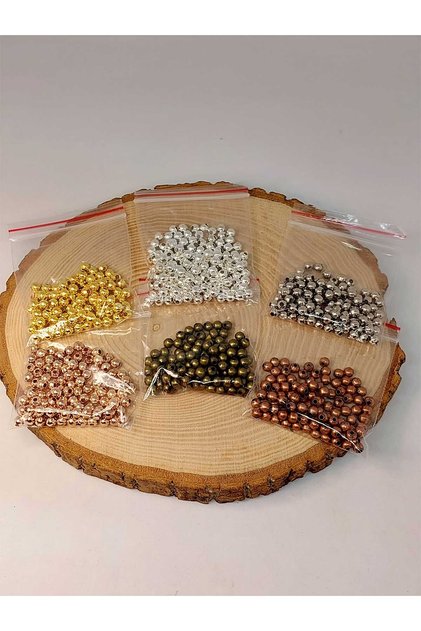 Metal Intermediate Material 4mm Packs of 100 Set of 6 (600 beads in total)
