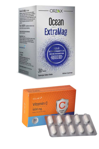 Orzax Ocean Extramag Üçlü Kombinasyon 30 Tablet-C Vitamin 1000 mg