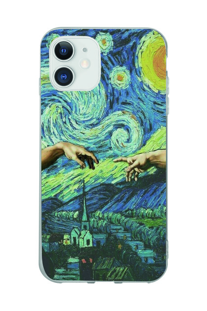 iPhone 11 Compatible Artistic Vintage Patterned Transparent Phone Case
