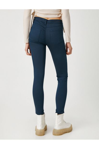 Koton Kadın Lacivert Jeans Pantolon - 4