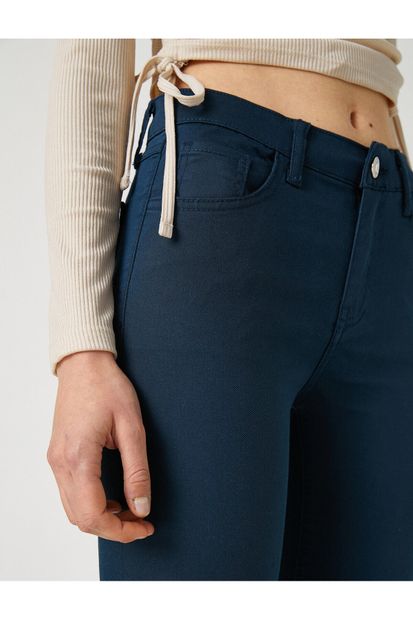 Koton Kadın Lacivert Jeans Pantolon - 5