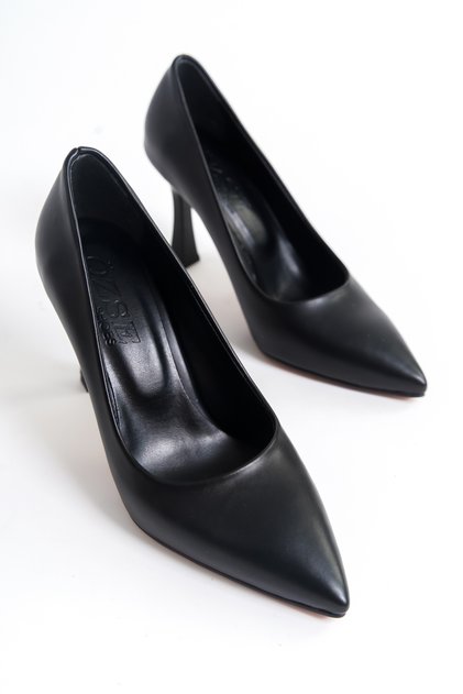 Black Skin Women's Heeled Shoes Stiletto