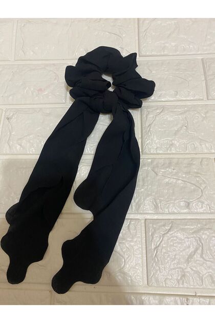 Thin Linen Wavy Cut Tailed Bagel Buckle - Rubber Buckle with Scarf - Scarf Buckle - Mother's Day