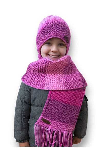 Hand Knitted Children's Premium Scarf & Beanie Set