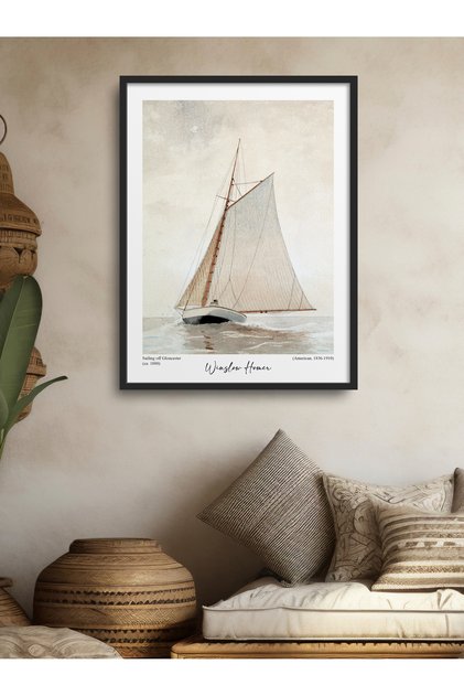 Framed Single Painting Sailboat Series Classic Poster Painting Tk/180