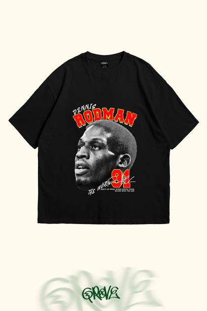 Grove Fashion Dennis Rodman Baskılı Unisex Oversize Tshirt