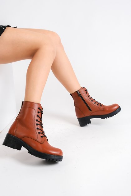 Hakiki Deri Kadın Günlük Bot Bootie KCM-0035