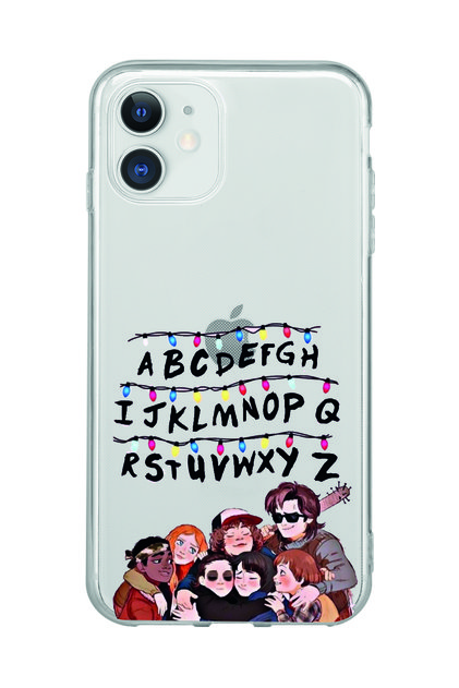 Iphone 11 Uyumlu Stranger Things Desenli Şeffaf Telefon Kılıfı