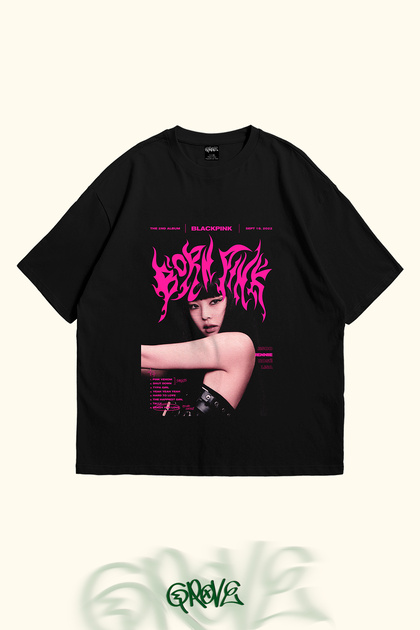 Grove Fashion Blackpink Jisoo Baskılı Unisex Oversize Tshirt