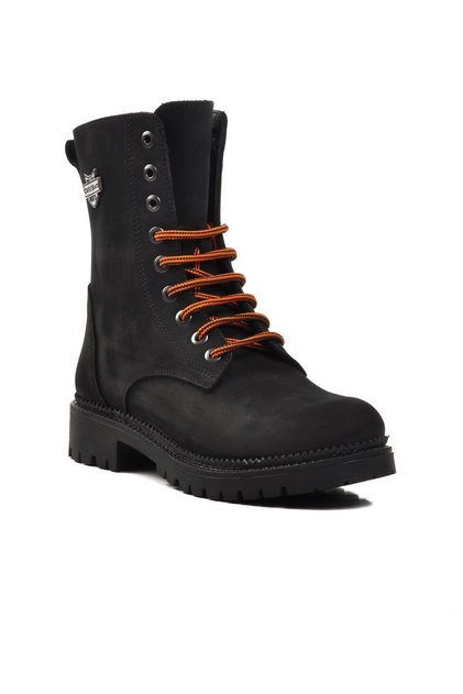 90006-9 Siyah Nubuk Içi Polarlı Hakiki Deri Unisex Bot