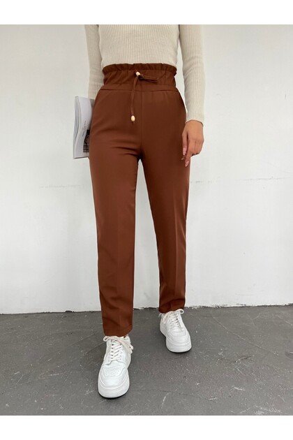High Waist Lace Detailed Trousers