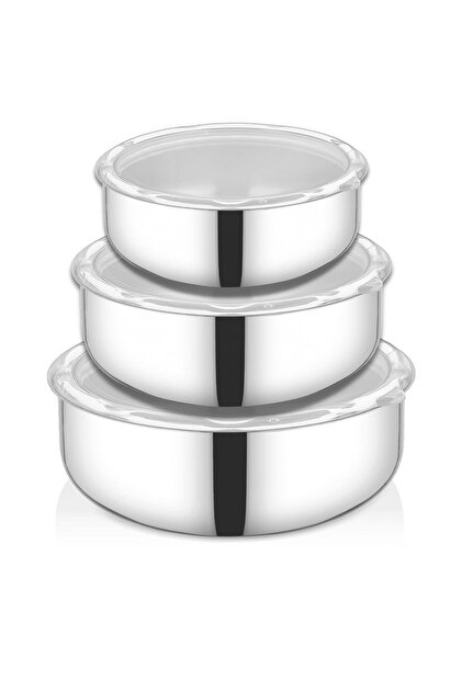 ÖzSa Home 3'lü Paslanmaz Çelik Küçük Boy 6 Parça Vakumlu Sızdırmaz