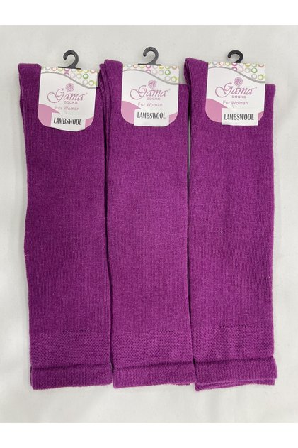 3 Pieces Genuine Lamb Wool Long Below the Knee Thick Winter Women's Socks