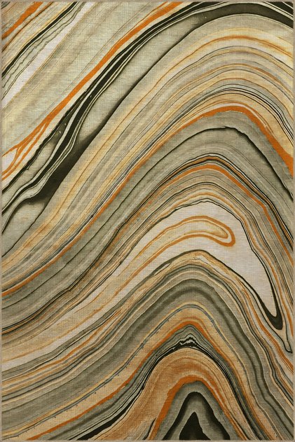 Multicolored Wavy Abstract Patterned Modern Decorative Carpet 2357