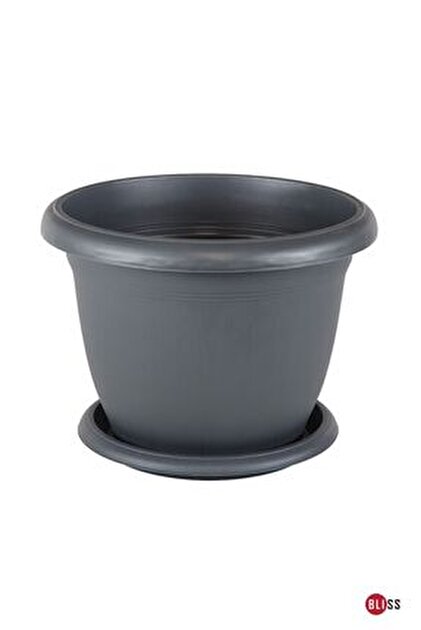 VALIEM 鉢 RU-BW-XS13BK ROUGH / BOWL-XS13 ToXA 14 litre Ø36x25 cm Yuvarlak Büyük Boy Mat Plastik Saksı Villa