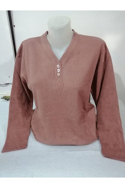 Patterned Knitwear Regular Fit Comfortable Cut Women's Mother V-Neck Sweater