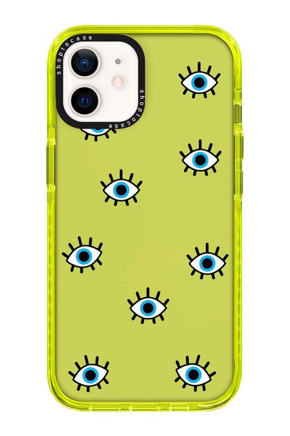 iPhone 11 Compatible Yellow Impact Evil Eye Design Phone Case