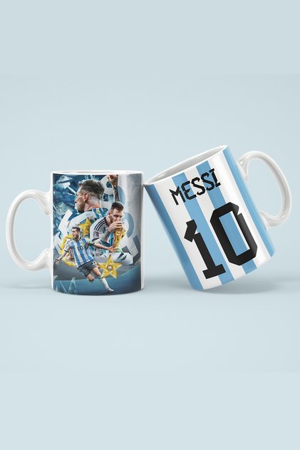 Messi Dünya Kupası Baskılı Kupa Bardak Hediye Kutulu