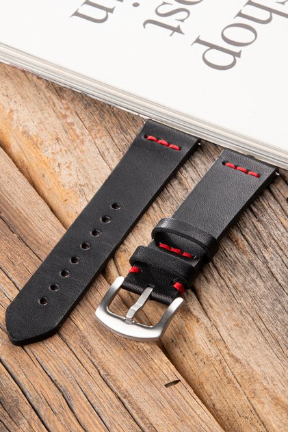 Fossil FS4656 22 mm Compatible Genuine Leather Watch Band Strap - Musap 4 Different Color Buckle Options