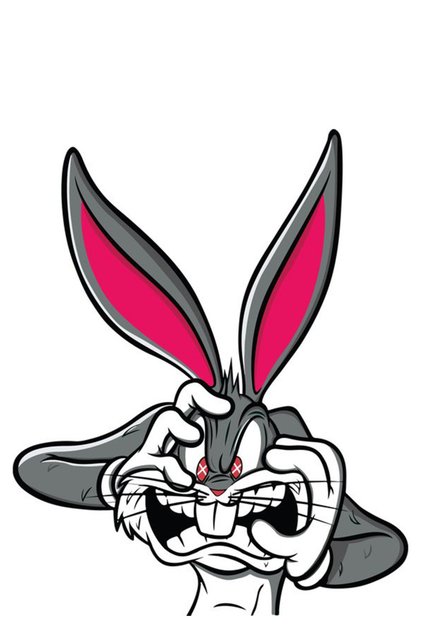 Angry Rabbit Bnny Car, Motorcycle, Helmet, Laptop, Glass Sticker 14X10 cm