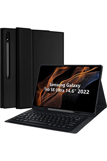 Androidタブレットアクセサリー Galaxy Tab S8 Ultra Book Cover Keyboard UnDePlus Samsung Galaxy Tab S8 Ultra Sm-x900 X903 X905 X906 Kılıf