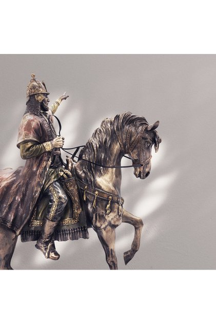 Veronese Fatih Sultan Mehmet Figürü, Bronz El Boyaması, Dekoratif Heykel 28,5x11x29 cm