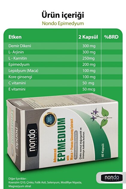 Nondo Advanced Epimedyum (Epimedium)  60 Kapsül - 2