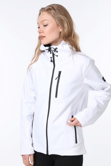 Kadın Beyaz Su Rüzgar Geçirmez Softshell Spor Mont