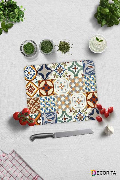 Tile Pattern | Glass Cutting Board - Glass Cutting Board | 29cm X 34cm