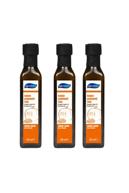 3x250 ml Pumpkin Seed Oil - Cold Pressed and Glass Bottle