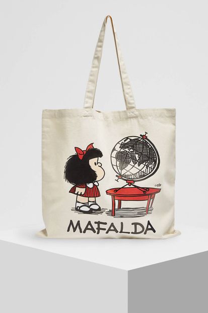 Pull & Bear Mafalda Görselli Tote Çanta - 5