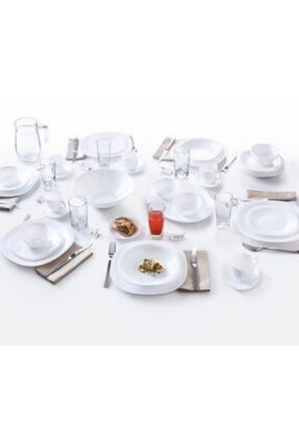 Carine Beyaz 12 Parça Yemek Takımı 6 Adet 21 Cm 6 Adet 27 Cm Yemek Tabağı