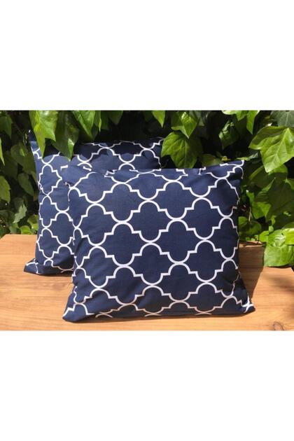 Navy Blue Medallion 2-Piece Throw Pillow 41&40
