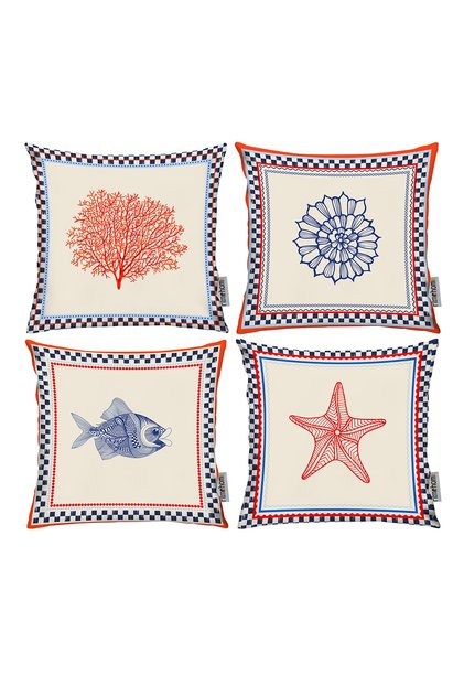 Marine 4-Piece Throw Pillow Cover