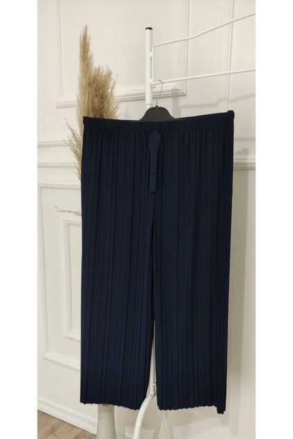 Women's Mother Elastic Waist Wide Leg Lycra Pleated Buzi Comfortable Trousers