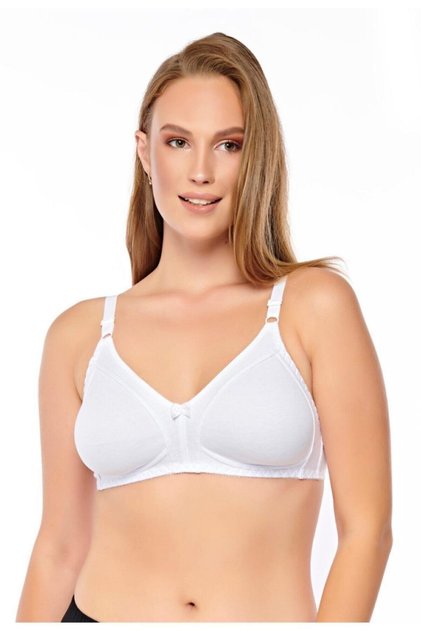 Women's White Combed Cotton Comforting Bra