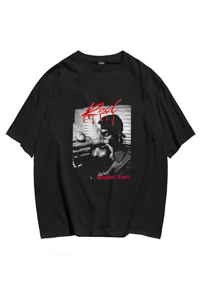 Grove Fashion Playboi Carti Red Album Cover Unisex Oversize T