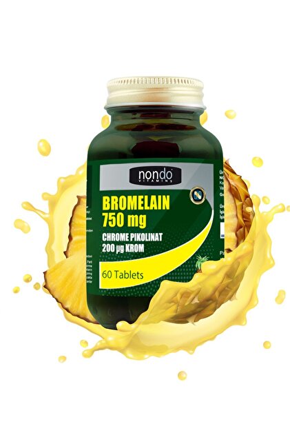 Nondo Bromelain 750mg Krom Pikolinat 60 Tablet Bromelian Ananas Özü Krom C Vitamini B12 Vitamini - 7