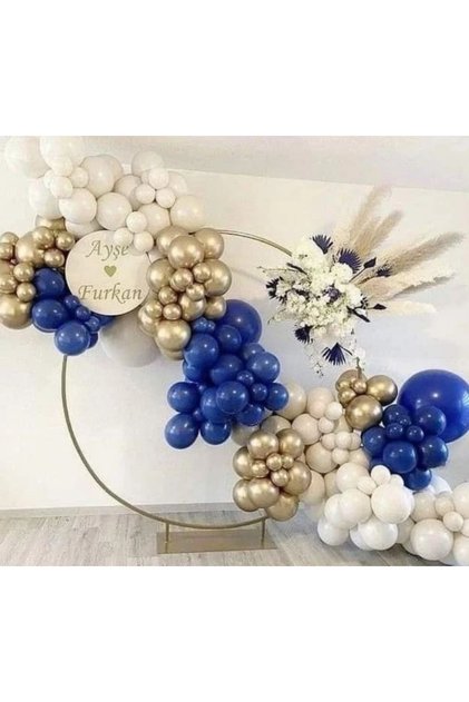 Navy blue white gold chrome balloon chain set 100 pcs