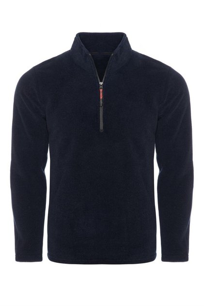 Erkek Tüylenme Yapmaz Fit Bato Yaka Soğuk Geçirmez Lacivert Polar Sweatshirt