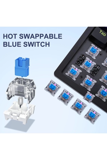 e-yooso Red Switch Z-94 Mekanik Klavye %90 Rainbow Işıklı Oyuncu